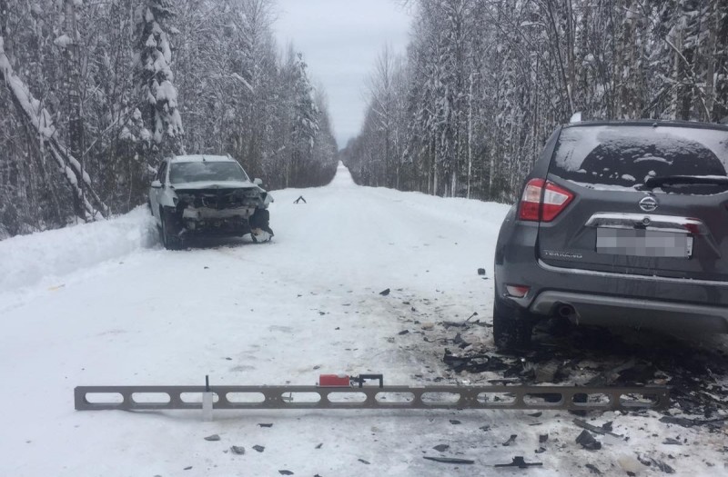 В Удорском районе столкнулись два Nissan Terrano, три человека пострадали