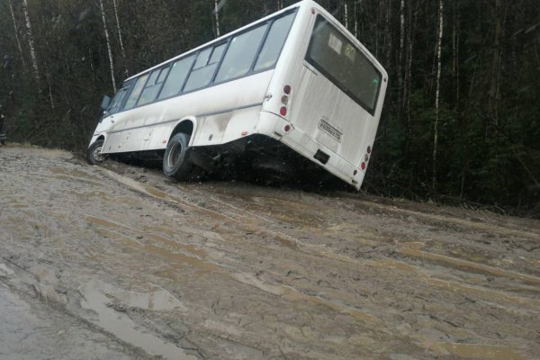 В Сыктывкаре съехал в кювет пассажирский автобус