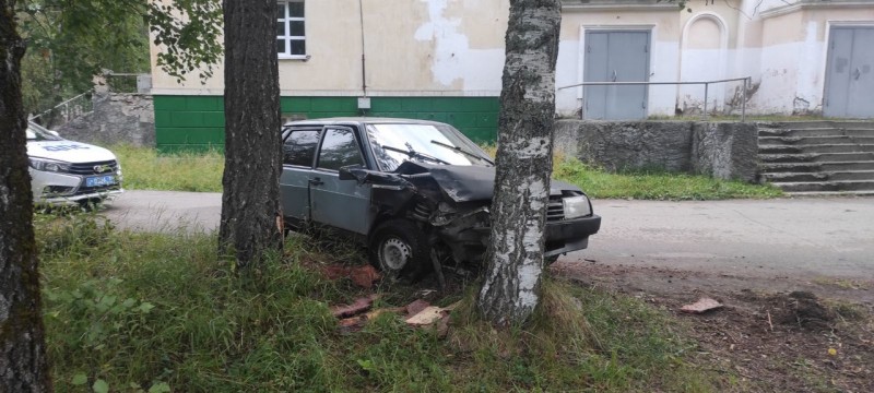 В Сосногорске неопытный водитель врезался в дерево 