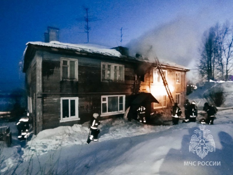 На пожаре в Выльгорте пострадала женщина