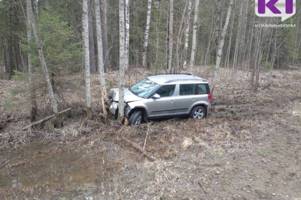 В Сыктывдинском районе 74-летний водитель Skoda Yeti после столкновения с фургоном оказался в кювете