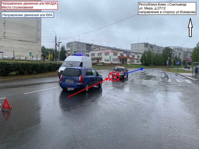 В Эжве водитель Mazda Premacy догнал Kia Picanto