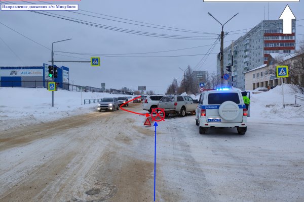 В Усинске после столкновения с Toyota пострадал непристегнутый ремнями безопасности водитель Mitsubishi