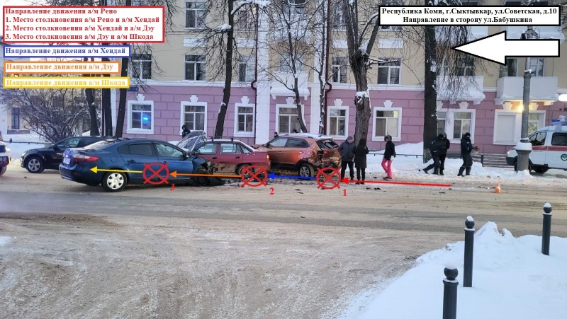 ГИБДД Сыктывкара ищет устроившего массовое ДТП водителя Renault Fluence