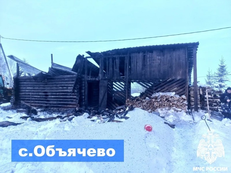 В Коми за сутки сгорели хозпостройка и кладовка 