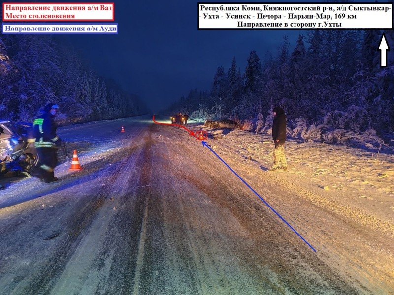 В Княжпогостском районе неопытный водитель сломала позвоночник в ДТП 