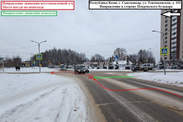 В Сыктывкаре водитель сбил пешехода и скрылся с места ДТП
