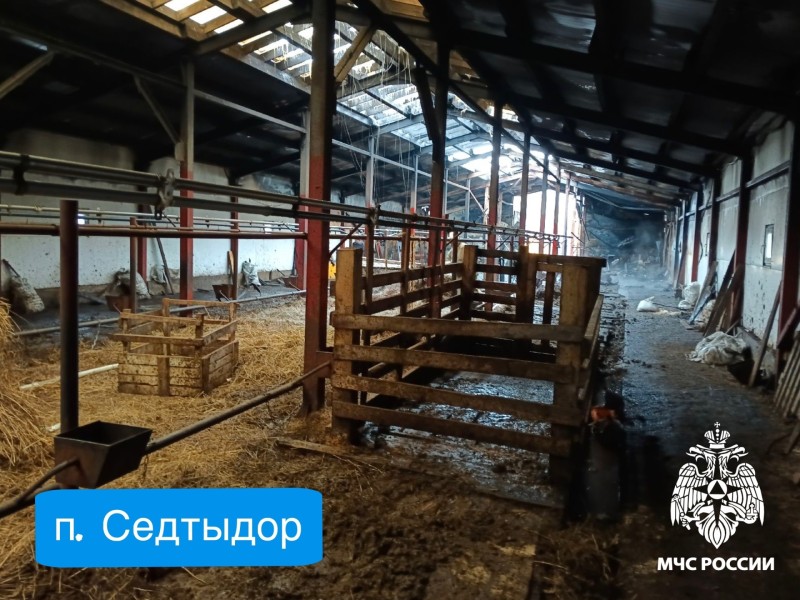 В койгородском поселке Седтыдор добровольцы помогли потушить загоревшуюся ферму