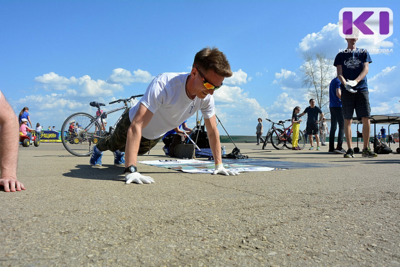 Сыктывкарцы выполнят 29 585 отжиманий в память о Победе на стадионе Кировского парка