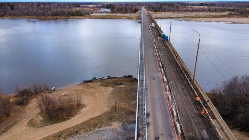 Ремонт моста через Вычегду идет по плану